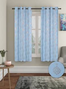 Cortina 150 cm (5 ft) Window Polyester Blackout Curtain (Pack Of 2)