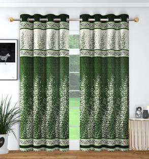 Panipat Textile Hub 274 cm (9 ft) Polyester Semi Transparent Long Door Curtain (Pack Of 2)