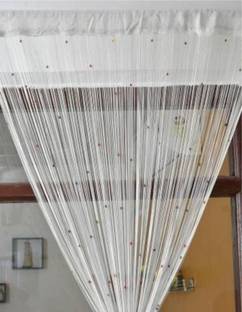 Pomp & Romp Premium Door String Beads 274 cm (9 ft) Polyester Semi Transparent Long Door Curtain Single Curtain