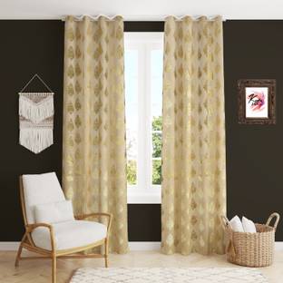 Kraftiq Homes 152 cm (5 ft) Window Velvet Room Darkening Curtain (Pack Of 2)