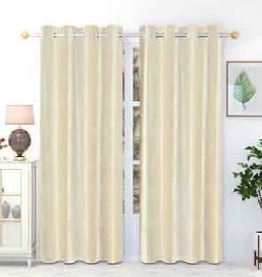 Galaxy Home Decor 213 cm (7 ft) Polyester Semi Transparent Door Curtain (Pack Of 2)