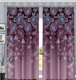 FDV 214 cm (7 ft) Door Polyester Room Darkening Curtain (Pack Of 2)