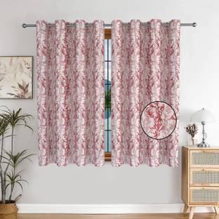FurniGully 153 cm (5 ft) Polyester Room Darkening Window Curtain (Pack Of 2)