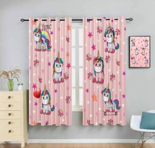 Newturn 155 cm (5 ft) Polyester Room Darkening Window Curtain (Pack Of 2)