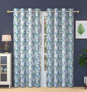 Ruhi Home Furnishing 274 cm (9 ft) Polyester Room Darkening Long Door Curtain (Pack Of 2)
