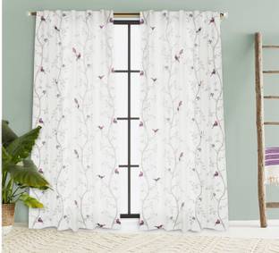 Tranquebar Curtain Co. 152 cm (5 ft) Window Cotton Room Darkening Curtain (Pack Of 2)