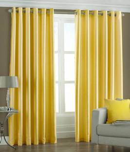 Panipat Textile Hub 152.4 cm (5 ft) Polyester Window Curtain (Pack Of 2)