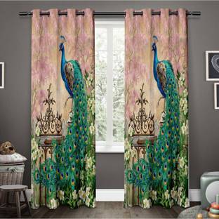 GRIZNA 154 cm (5 ft) Polyester Room Darkening Window Curtain Single Curtain