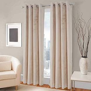 shri vyas linen 274 cm (9 ft) Long Door Velvet Blackout Curtain (Pack Of 2)