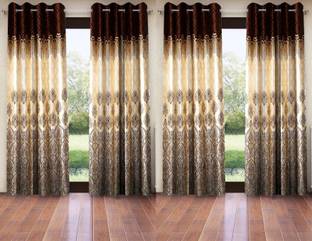 Home Sizzler 213 cm (7 ft) Polyester Semi Transparent Door Curtain (Pack Of 4)