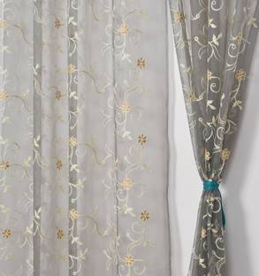 Fabrilia 213 cm (7 ft) Door Tissue Transparent Curtain (Pack Of 2)