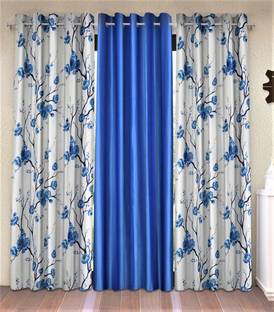 Fashion String 213 cm (7 ft) Polyester Semi Transparent Door Curtain (Pack Of 3)