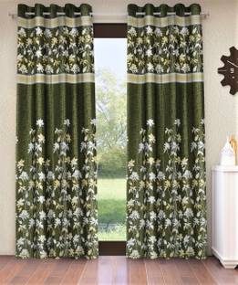 Home Sizzler 213 cm (7 ft) Polyester Semi Transparent Door Curtain (Pack Of 2)