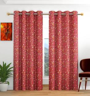 croox 275 cm (9 ft) Polyester Semi Transparent Long Door Curtain (Pack Of 2)