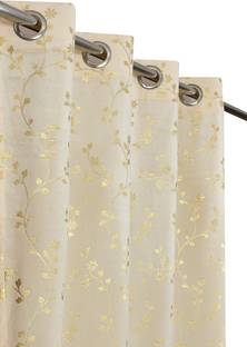 VELOURA 152.4 cm (5 ft) Window Velvet Room Darkening Curtain (Pack Of 2)