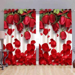 ARTSY HOME 214 cm (7 ft) Door Polyester Room Darkening Curtain (Pack Of 2)