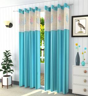 Homefab India 274.5 cm (9 ft) Long Door Polyester Semi Transparent Curtain (Pack Of 2)