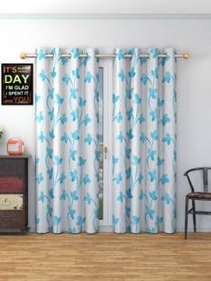 Panipat Textile Hub 153 cm (5 ft) Window Polyester Semi Transparent Curtain (Pack Of 2)