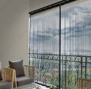 Hippo 228.6 cm (8 ft) PVC Transparent Window Curtain (Pack Of 2)