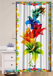 EXOTICE 210 cm (7 ft) Door Polyester Semi Transparent Curtain Single Curtain
