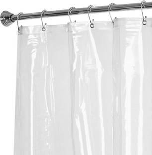 Glittering stars 243.84 cm (8 ft) PVC Transparent Door Curtain Single Curtain