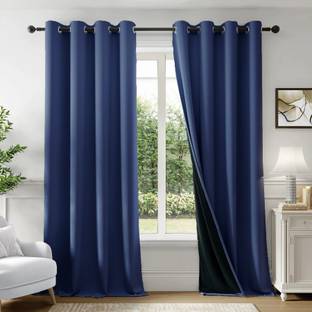 HOMEMONDE 213.36 cm (7 ft) Door Polyester Blackout Curtain (Pack Of 2)
