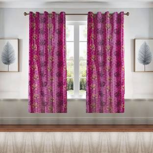 Kanodia Poly Fab 153 cm (5 ft) Polyester Semi Transparent Window Curtain (Pack Of 2)