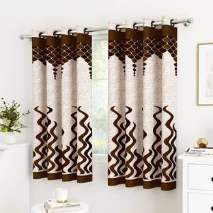 Story@home 152 cm (5 ft) Window Polyester Semi Transparent Curtain (Pack Of 2)