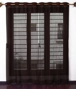 BANAVY 152 cm (5 ft) Tissue, Net Semi Transparent Window Curtain (Pack Of 2)