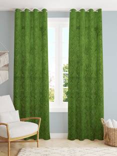 Homefab India 274.5 cm (9 ft) Velvet Room Darkening Long Door Curtain (Pack Of 2)