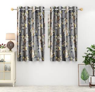 Homefab India 152.4 cm (5 ft) Polyester Room Darkening Window Curtain (Pack Of 2)