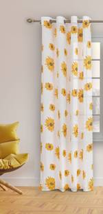 HOMEMONDE 152 cm (5 ft) Window Cotton Transparent Curtain Single Curtain