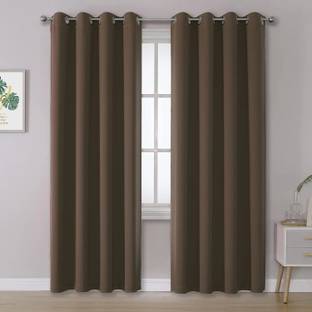 Home Stylish 152 cm (5 ft) Silk Blackout Window Curtain (Pack Of 2)