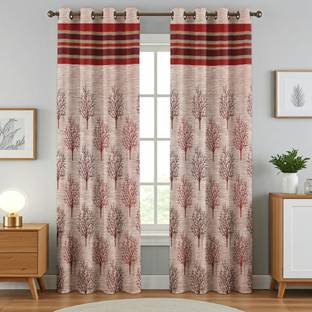 Homefab India 274.5 cm (9 ft) Jacquard Room Darkening Long Door Curtain (Pack Of 2)