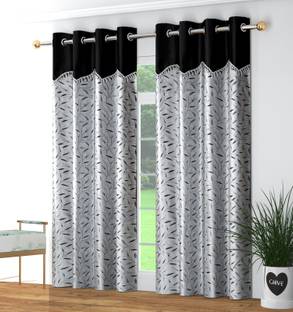 kiara Creations 274 cm (9 ft) Polyester Semi Transparent Long Door Curtain (Pack Of 2)