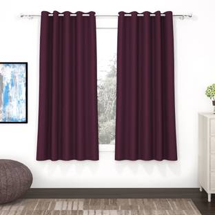 Story@home 152 cm (5 ft) Window Polyester, Silk Blackout Curtain (Pack Of 2)