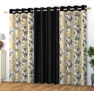 Waco creation 182 cm (6 ft) Polyester Transparent Window Curtain (Pack Of 3)
