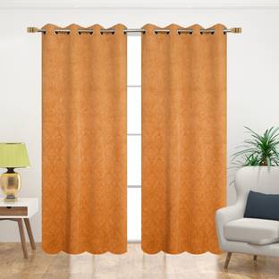 Panipat Textile Hub 214 cm (7 ft) Velvet Room Darkening Door Curtain (Pack Of 2)