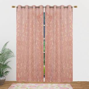 Rashee Creations 213 cm (7 ft) Velvet Room Darkening Door Curtain (Pack Of 2)