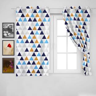 HOMEMONDE 152 cm (5 ft) Cotton Semi Transparent Window Curtain (Pack Of 2)