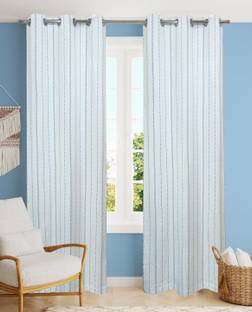 Home Colors 213 cm (7 ft) Cotton Room Darkening Long Door Curtain (Pack Of 2)