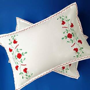 Arsha Chikankari Cotton Pillows Cover
