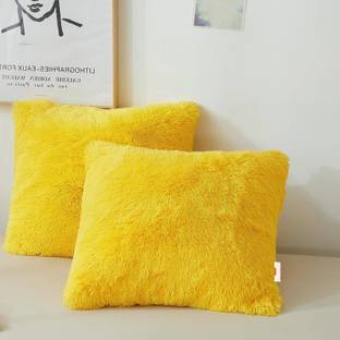 Wondershala Faux Silk, Fur Cushions Cover