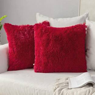 Wondershala Fur, Faux Silk, Microfiber Cushions Cover