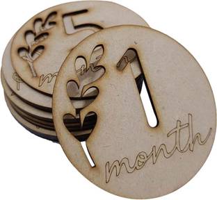 Haoser Wooden Monthly Milestone Discs for Baby Photos/Baby Milestone Cards Wooden Cut-outs