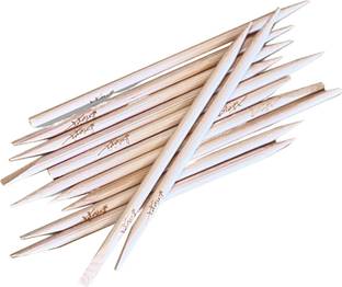 Sunil Bajaj Disposable Manicure Sticks, Orange Wood Sticks - 100 PCS Dual Ended Cuticle Pusher