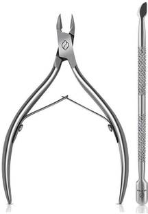Coscat Stainless Steel Cuticle Cutter 1Pcs Cuticle Pusher 1pcs Professional Cutter Single Ended Cuticle Pusher
