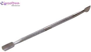 Sweetpea Cuticle Pusher and Spoon Nail Cleaner - Professional Stainless Steel Cuticle Remover, Cutter and Trimmer Manicure and Pedicure Tool for Fingernail and Toenail Care Dual Ended Cuticle Pusher