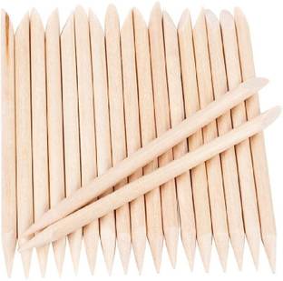 BM RETAIL 24 Pcs Orange Wood Stick for Cuticle Pusher Remover and Nail Art Dual Ended Cuticle Pusher