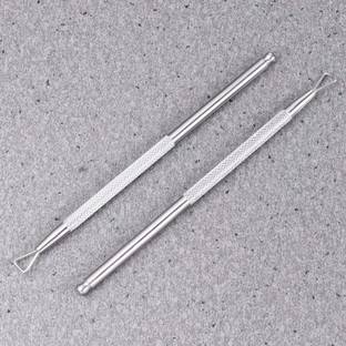 Gleevia Professional 2Pcs Cuticle Pusher Stainless Steel Triangle Cuticle Peeler Scraper Remove Dual Ended Cuticle Pusher